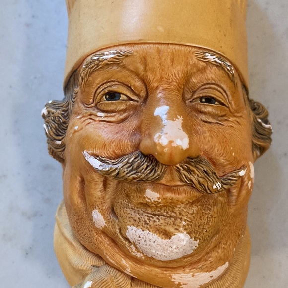 Chef 1969 Bossons England Ceramic 6” Chalkware Head Wall Decor - Picture 2 of 9